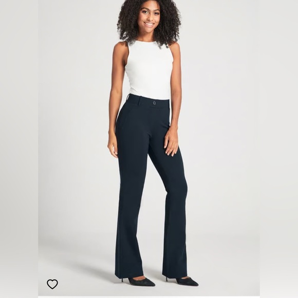Betabrand Women’s Classic Dress Pant Yoga Pant Bootcut Navy Size L - Picture 1 of 13